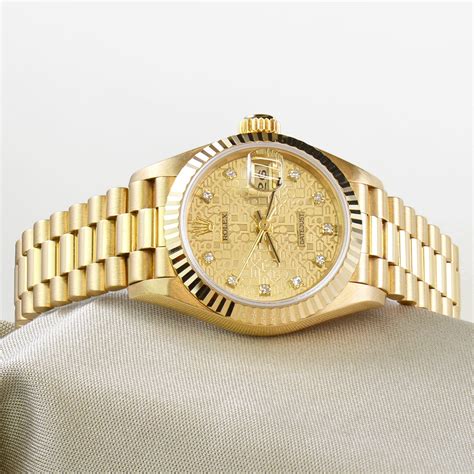 ladies rolex dqatejust gold on wrist|Rolex oyster and yellow gold.